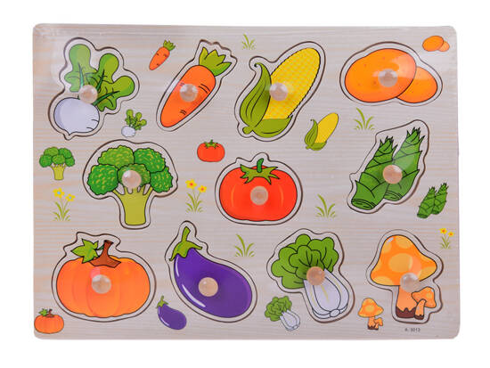 Educational puzzle wooden puzzle vegetables match 11 pieces ZA5258