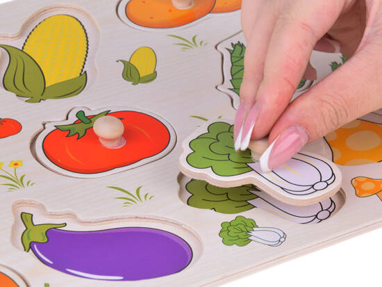 Educational puzzle wooden puzzle vegetables match 11 pieces ZA5258