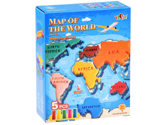 Educational set of plasticine, continents, WORLD MAP, molds ZA4650