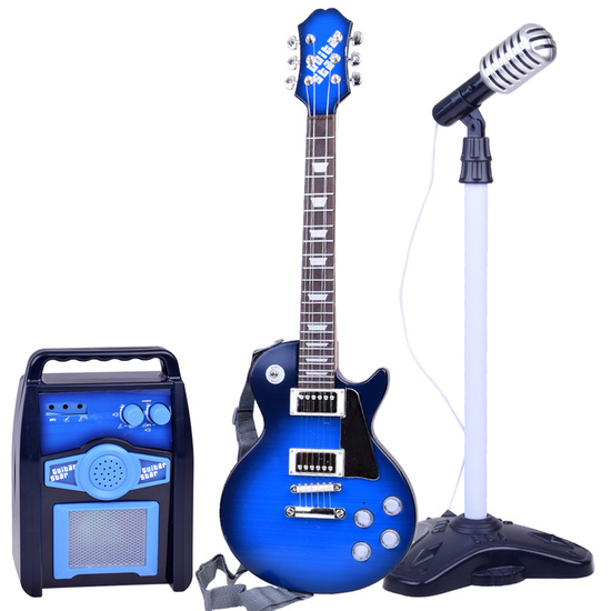 Electric Guitar with Microphone and Amplifier for Kids Karaoke IN0171