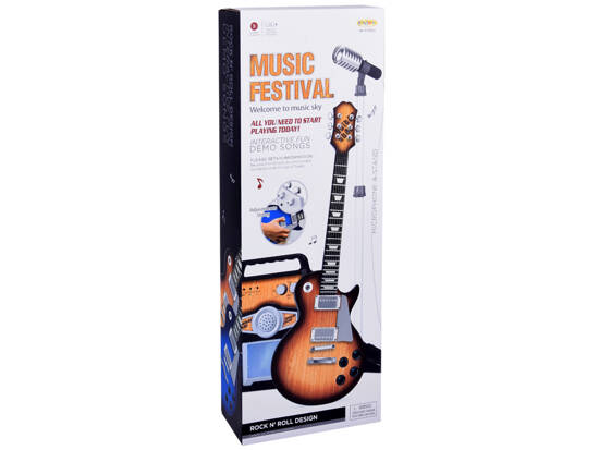 Electric Guitar with Microphone and Amplifier for Kids Karaoke IN0171