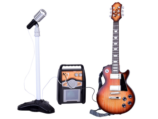 Electric Guitar with Microphone and Amplifier for Kids Karaoke IN0171