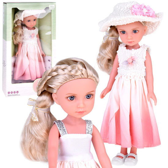 Elegant Stylish Doll in Hat with Long Blonde Hair ZA5314