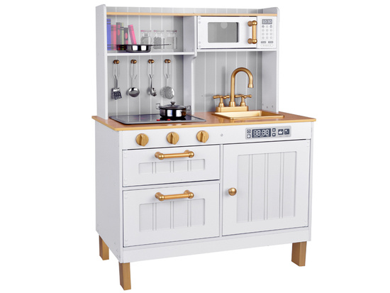 Elegant White Wooden Kitchen with Accessories for Kids ZA5387