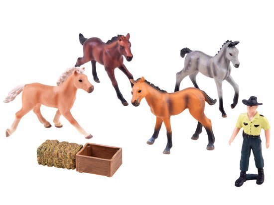 FARM ANIMALS SERIES Set of horses from the farm Figures + accessories ZA2993