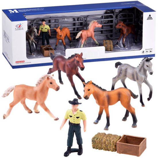 FARM ANIMALS SERIES Set of horses from the farm Figures + accessories ZA2993