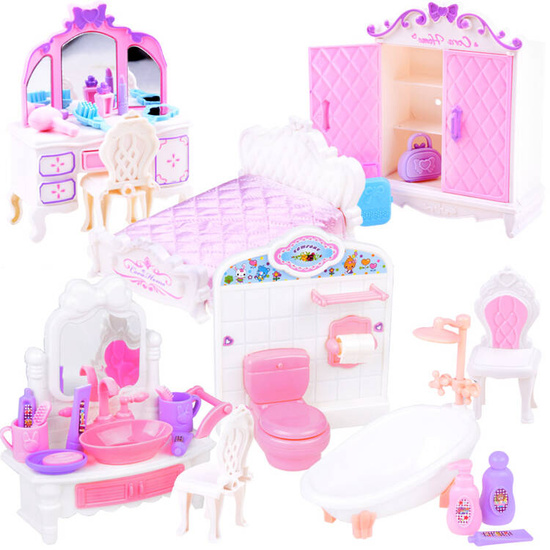 Furniture for the doll's house, bathroom, bedroom ZA3968