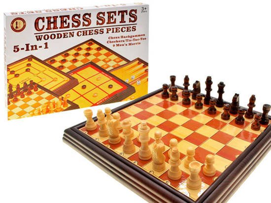 Game CHESS set of 6 games Checkers Backgammon GR0257