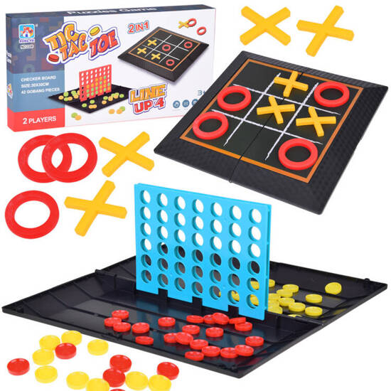 Game set 2in1 tic-tac-toe line up 4 logic strategic GR0679