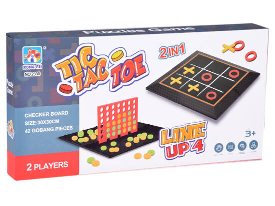 Game set 2in1 tic-tac-toe line up 4 logic strategic GR0679