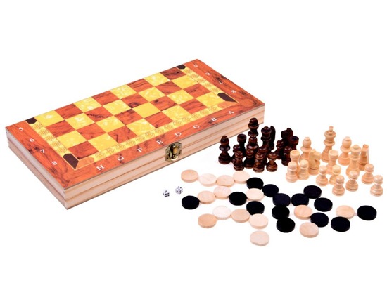 Game set 3in1 Chess Checkers Tryktrak GR0339