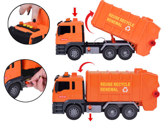 Garbage Truck with Bins and Sound Educational Fun for Children ZA5228