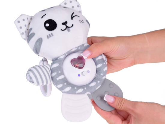 Gray kitten pendant interactive mascot playing rattle ZA5288