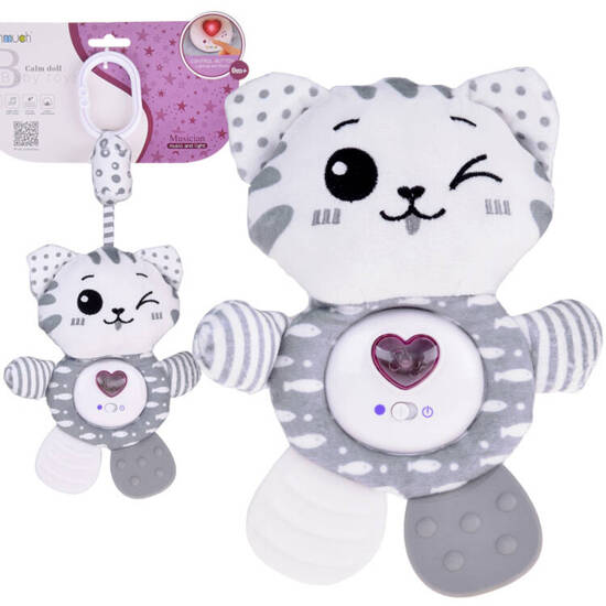 Gray kitten pendant interactive mascot playing rattle ZA5288