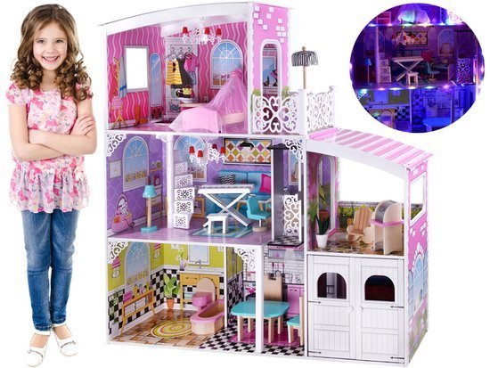 Great dollhouse with garage furniture ZA3561