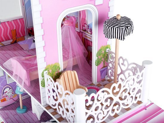 Great dollhouse with garage furniture ZA3561