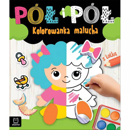 Half and half. Toddler coloring book with doll KS0752