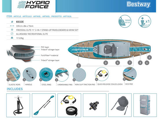 Hydro-Force 2in1 3.35m x 0.84m x 0.15m Bestway 6532E