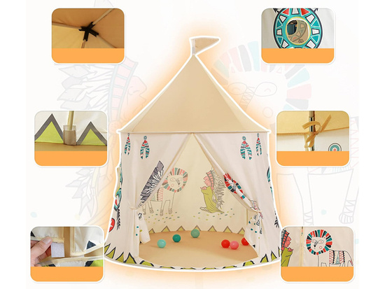 Indian tipi tent, round play tent for children ZA4940