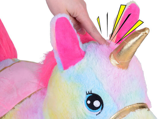 Inflatable horse pony jumper rainbow unicorn plush + pump ZA5444