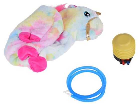 Inflatable horse pony jumper rainbow unicorn plush + pump ZA5444