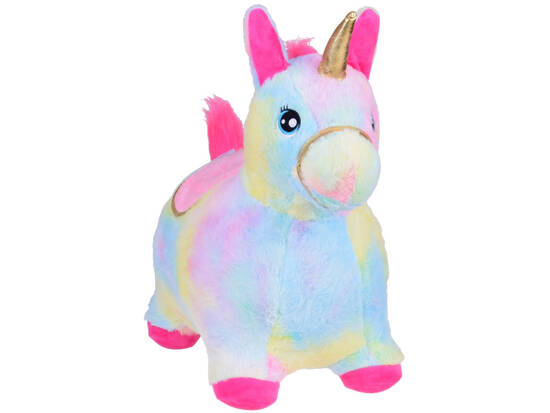 Inflatable horse pony jumper rainbow unicorn plush + pump ZA5444