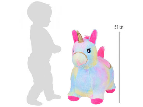 Inflatable horse pony jumper rainbow unicorn plush + pump ZA5444