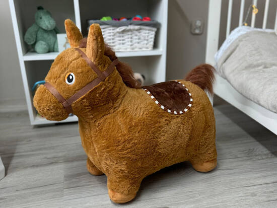 Inflatable plush jumping horse for children pump ZA5443 CB 