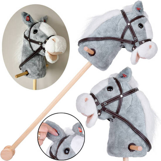 Interactive Horse on a Stick Galloping and Neighing Sound + Moving Muzzle ZA5442