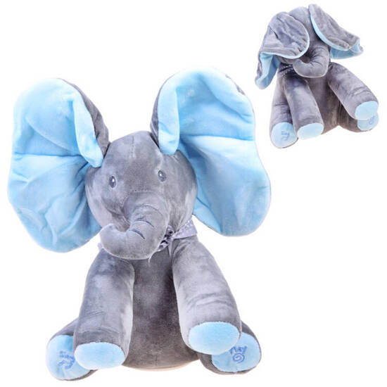 Interactive Plush Elephant Mascot The elephant covers its eyes and sings ZA3112