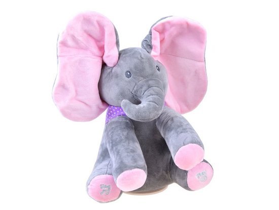 Interactive Plush Elephant Mascot The elephant covers its eyes and sings ZA3112