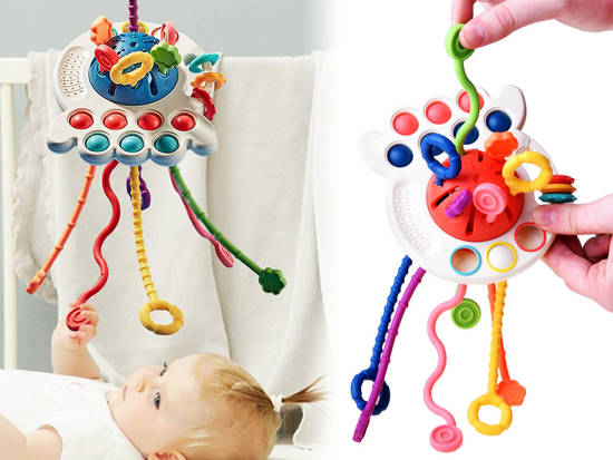 Interactive sensory toy 4in1 teether Pop it ZA4274