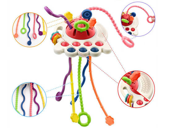 Interactive sensory toy 4in1 teether Pop it ZA4274