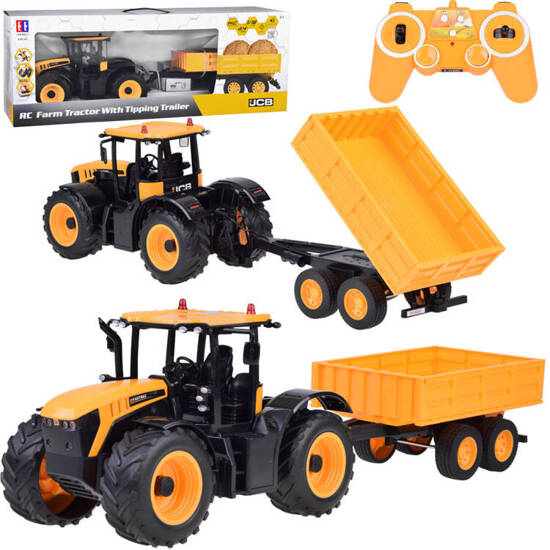 JCB Remote-controlled tractor with trailer tipping Double E 1:16 RC0670