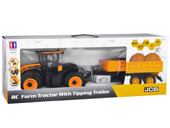 JCB Remote-controlled tractor with trailer tipping Double E 1:16 RC0670