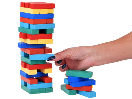 Jenga game Swaying tower colored blocks GR0627