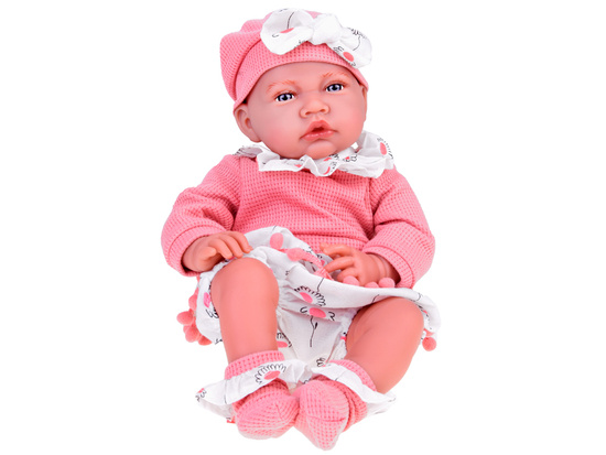 Large 45 cm BOBAS girl doll soft and interactive pink set ZA5188