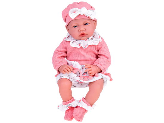 Large 45 cm BOBAS girl doll soft and interactive pink set ZA5188