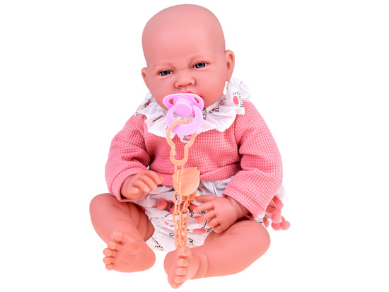 Large 45 cm BOBAS girl doll soft and interactive pink set ZA5188