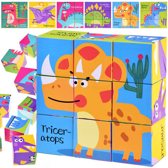 Large Blocks Dinosaurs puzzle 6 pictures ZA 4729