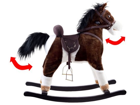 Large Brown Rocking Horse Neighing Horse + Movable Tail and Muzzle ZA0052