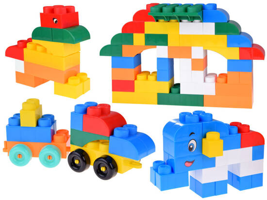 Large Colorful plastic blocks + stickers 88 elements ZA4801