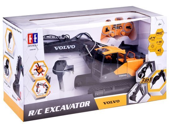 Large VOLVO 3in1 excavator Remote controlled Remote control 3 tips RC0495