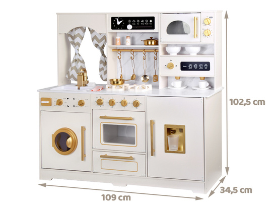 Large Wooden Kitchen Glamour Style Gold Accessories Light + Sounds ZA5270