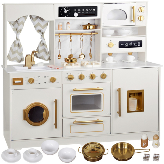 Large Wooden Kitchen Glamour Style Gold Accessories Light + Sounds ZA5270