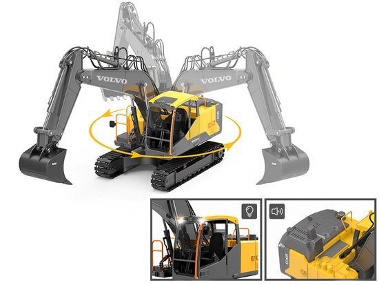 Large excavator with a remote control + EE RC0495 accessories