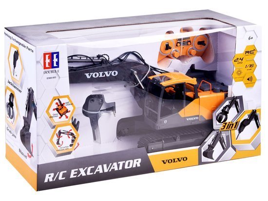 Large excavator with a remote control + EE RC0495 accessories