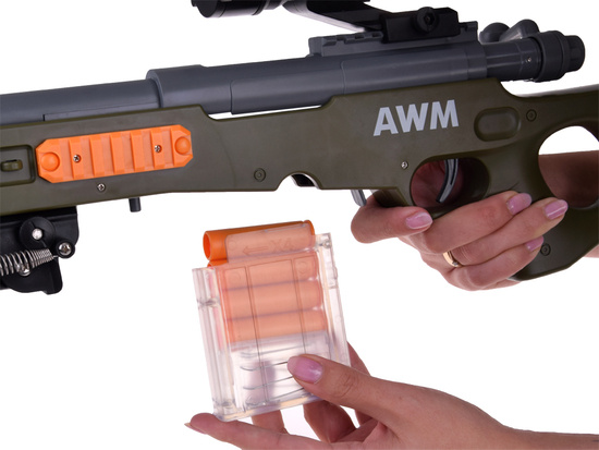 Large sniper rifle, cartridges, shells, sight, magazine ZA4632