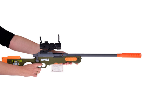Large sniper rifle, cartridges, shells, sight, magazine ZA4632