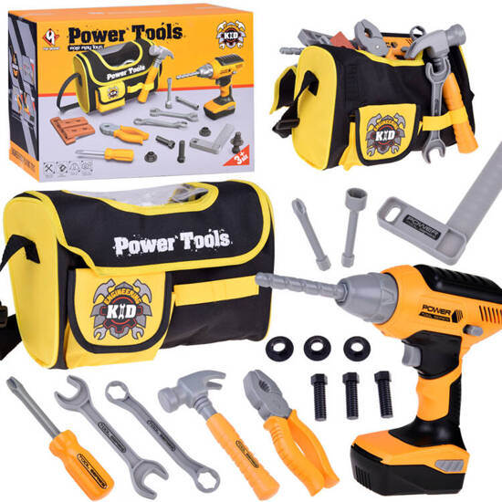 Large tool set + bag battery-powered screwdriver for children ZA5342